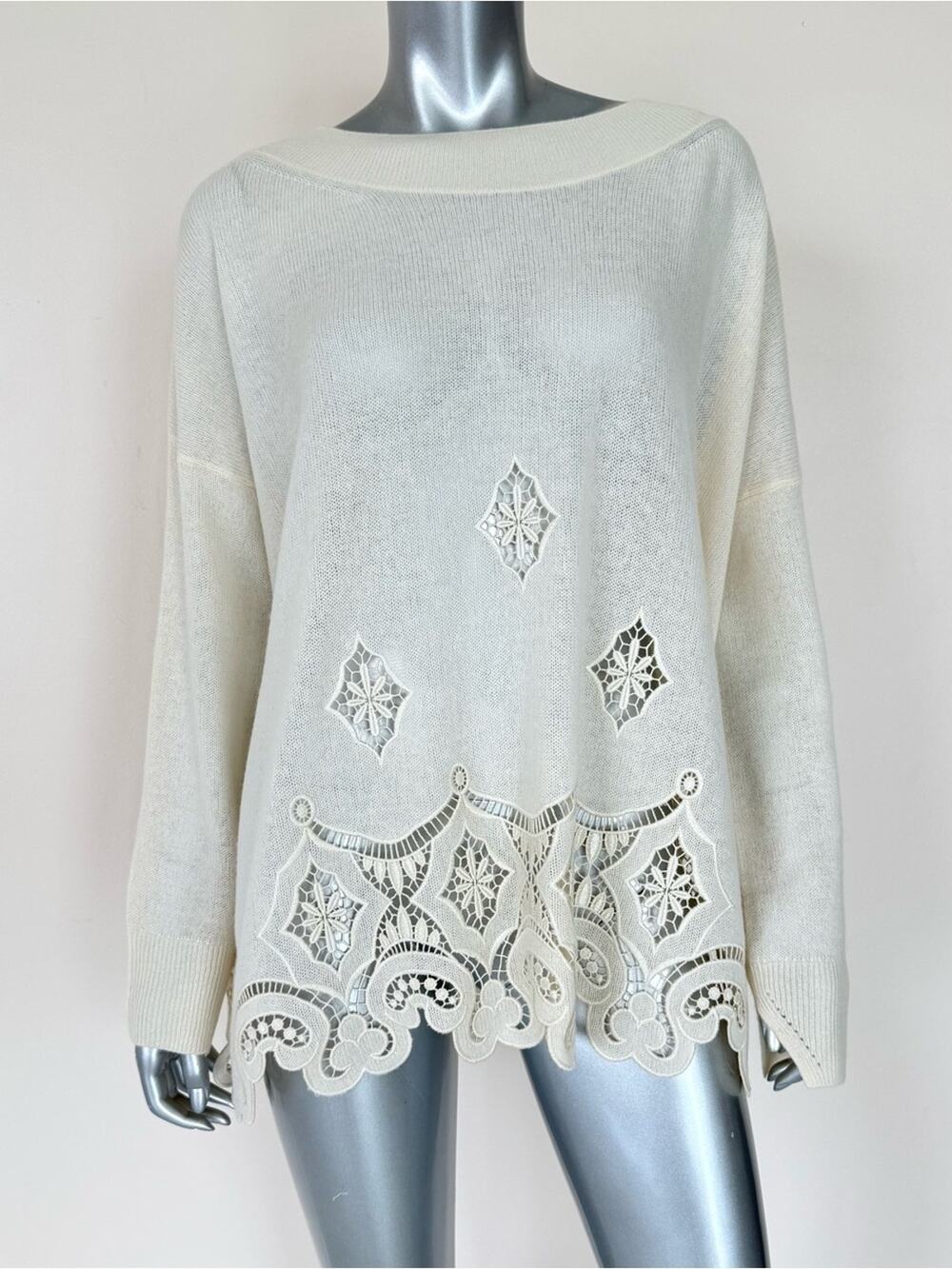 NEW!!! Ermanno Scervino women cashmere sweater size L Retail 1800$